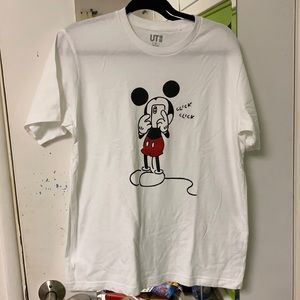Mickey Mouse selfie Uniqlo Yu Nagaba collaboration shirt unisex size medium